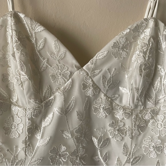 Lulu’s Ivory Floral Embroidered Ruffled Mini Cocktail Dress - Picture 9 of 13